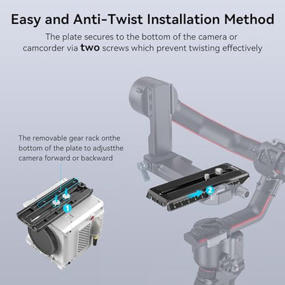 SmallRig 5" Quick Release Plate for Manfrotto-Type Designed for DJI RS 5 / RS 4 / RS 4 Pro/RS 2 / RSC 2 / Ronin-S/RS 3 / RS 3 Pro Gimbal