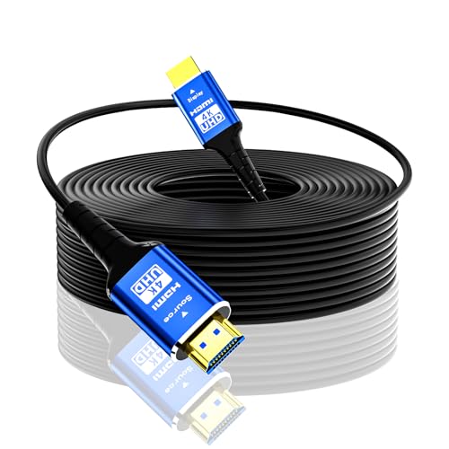 Fiber Optic 150 ft hdmi Cable,18Gbps 4k Ultra high Speed Support 4K@60Hz(4:4:4 RGB) HDR10,HDCP2.2,eARC,3D,CEC Unidirectional Active 2.0 Cord,Shielding Interference,Slim and Flexible - size: Fiber 150 ft