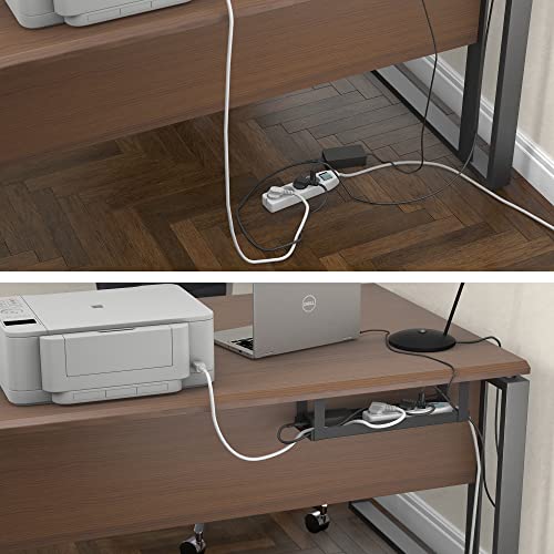 D-Line 604562 Under Desk Cable Management Tray, Cable Basket for Extension Blocks, Self-Adhesive or Screw-fix, Regain Wasted Space & Improve Appearance - Black - color: Black