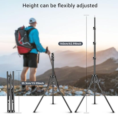 3600mAh Rechargeable Ring Light with Stand for Video Recording, Dimmable Lighting Tripod for iPhone, Square Light with Phone Holder for Content Creators, Selfie, Makeup, Live Streaming, TikTok