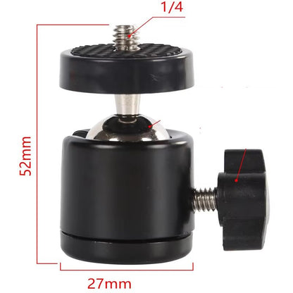 3 Pack Mini Ball Head 1/4'' Screw Swivel Tripod Head Mount 360 Degree Rotating Base Adapter Ballhead for Camera Tripod Dash Cam Phone Clip Photography Light Stand Boom Arm Selfie Stick