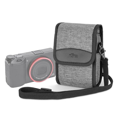 KIWIFOTOS Compact Camera Case Travel Pouch for Lumix ZS99 Sony RX100 VI ZV-1 II ZV-1F Ricoh GR IV III Canon SX740 G7XIII GR IIIx TG-6 TG-5 Kodak H35N FZ45 FZ55 Camera Bag - color: Digital Camera Case Gray