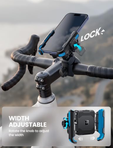 Lamicall Motorcycle Bike Phone Mount Holder for 6-7.2" Phones, Blue | Upgrade Vibration Dampener, Camera Friendly - color: Blue