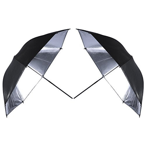 Neewer® 2 PCS 33"/84cm Professional Photography Studio Reflective Lighting Black/Silver Umbrella