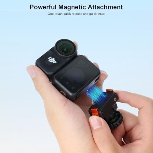 Cold Shoe Adapter Mount for DJI Osmo Nano/Action 6, Magnetic Quick Release Hot Shoe Mount w 1/4" Thread Tripod Adapter, 180° Tilt Camera Accessories for DSLR Vlog Dual Camera Shooting Content Creator