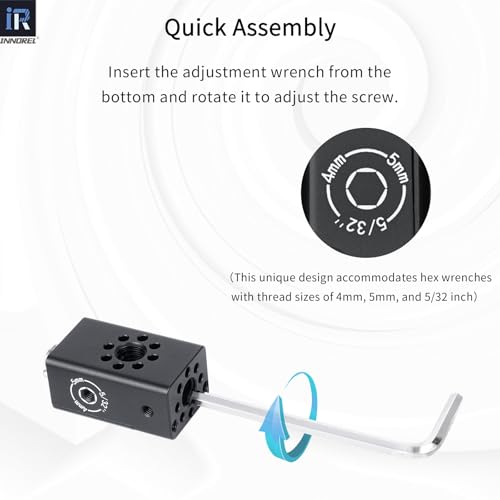 INNOREL CB1 CNC Aluminum Alloy Multi-Function Cheese Handle, Cheese Grip Extension Bar Featuring Multiple 3/8" Arri Locating Holes for Camera Cage Frames, DIY Video Rigs, Any 3/8" Threaded Point - size: CB1