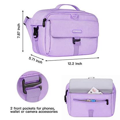 MOSISO Camera Shoulder Bag Case Crossbody Sling Purse, DSLR/SLR/Mirrorless Compact Padded Photography Handbag with Rain Cover Compatible with Canon/Nikon/Sony Cameras and Lenses, Purple - color: Purple