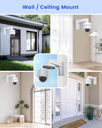 Wall Mount Bracket Aluminum Alloy Arm for IP Dome Security Cameras, Holder Outdoor Junction Box Cable Pole Mounting Arm (White) - size: Pole Bracket 1 for Bullet Cam