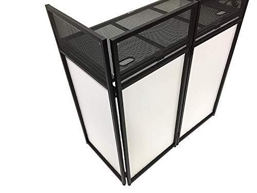 DJ Event Facade White/Black Scrim Metal Frame Booth + 20" x 40" Flat Table Top Includes Both White and Black Panels + Carrying Cases!