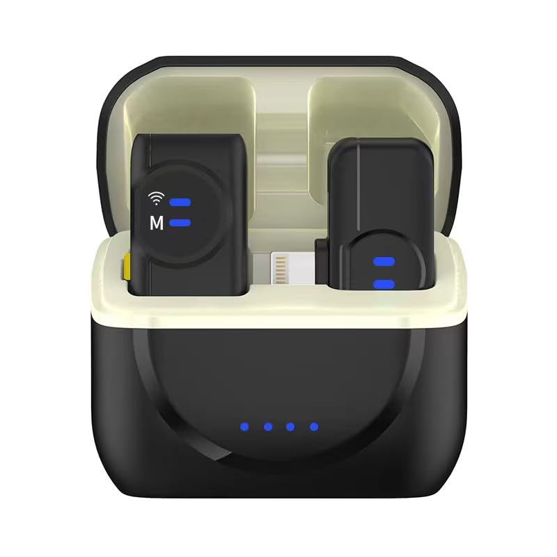 Wireless Lavalier Lapel Microphone for iPhone iPad: 1 Clip on Microphones for Phone Video Recording (1 Pcs Black Mic)