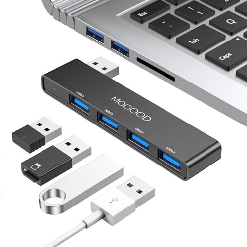 USB Hub 3.0 MOGOOD USB Hub for Laptop USB Splitter USB Port Splitter USB Port Expander USB Multiport Adapter Laptop, Xbox, Flash Drive, HDD, Console, Printer, Camera,Keyborad, Mouse - color: Black-Left, size: Left Side Version
