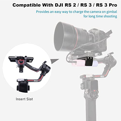 NICEYRIG Aluminum Power Bank Clamp for DJI RS 2 / RS 3 / RS 3 Pro, 50mm - 88mm Wide Range Universal Portable Charger Holder with Detachable Cold Shoe Mount for DSLR Camera, Gimbal System - 540