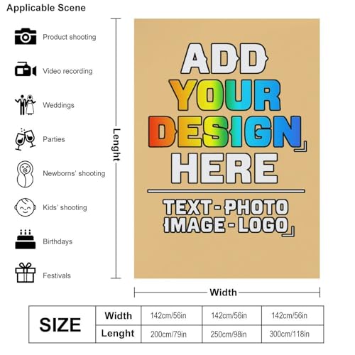 Custom Photography Cloth Design Your Own Photo Logo Text Personalized Backdrops Non-Reflective Non-Penetrating Photoshoot Background Screen Portrait Studio Photobooth Drops 56 X 79 Inches, Beige - color: Beige, size: 56"×79"