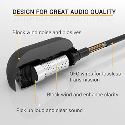 Cubilux USB C Microphone, Type C Lavalier Lapel Clip MIC Compatible with Samsung Galaxy S25/S24/S23, Ultra Tab S11/S10/S9/S8, iPhone 17/16/15 Pro Max, iPad Pro 13/12.9/11, Pixel 10/9/8/7 Pro, 10 Feet - size: 10 Feet