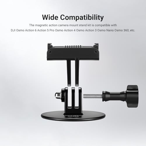 NEEWER Adhesive Base Mount Kit Compatible with DJI Osmo Nano/Osmo 360/Action 6 5 Pro 4 3, Magnetic Quick Release Adapter Stand Bracket Action Camera Accessories for POV Video Recording, AC058 - style: AC058
