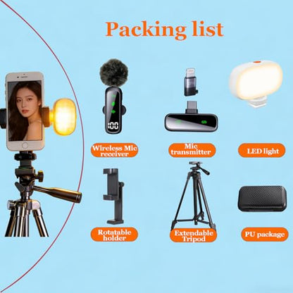 All in One Vlogging Kit for iPhone & Android Phone, Content Creator Kit 60" Tripod