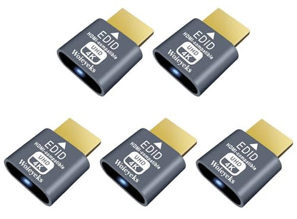 4K HDR HDMI Dummy Plug,Virtual Monitor EDID Emulator, Headless Display Adapter,Supports up to 4k@60Hz,1080@120Hz (5 Pack) - size: HDMI 5 pack