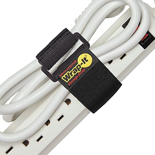 Super-Stretch Wrap-It Storage Straps - 9" (10 Pack) - Elastic Cinch Straps for Extension Cord Management, Cable Storage, Hose Organizer with Hook and Loop Closure to Strap Your Hose, Rope, and More - color: Black, size: 9" (10 Pack)