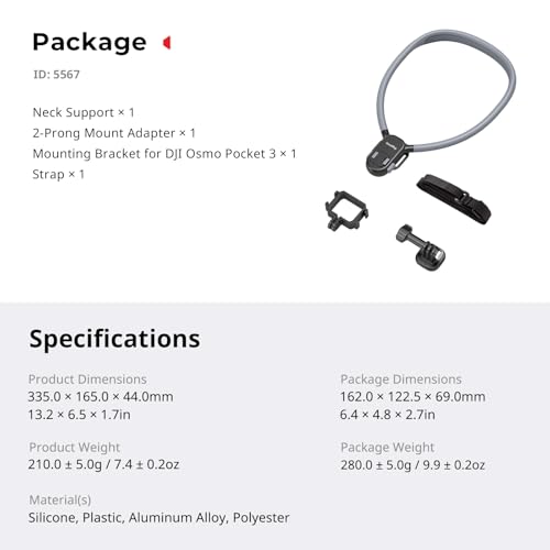SMALLRIG Magnetic Neck Mount for DJI Pocket 4/3/OSMO 360/Nano/Action 6/5 Pro/4, for GoPro Hero 13/12/11/10, for Insta 360 X5/X4/X3/Ace Pro 2, Action Camera Chest Mount for Hands-Free POV Vlogging-5567 - style: for Pocket 4/3&Action Camera