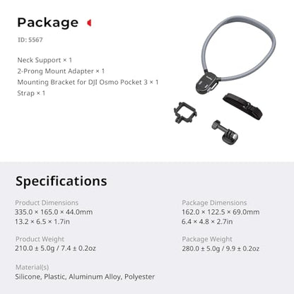SMALLRIG Magnetic Neck Mount for DJI Pocket 4/3/OSMO 360/Nano/Action 6/5 Pro/4, for GoPro Hero 13/12/11/10, for Insta 360 X5/X4/X3/Ace Pro 2, Action Camera Chest Mount for Hands-Free POV Vlogging-5567 - style: for Pocket 4/3&Action Camera
