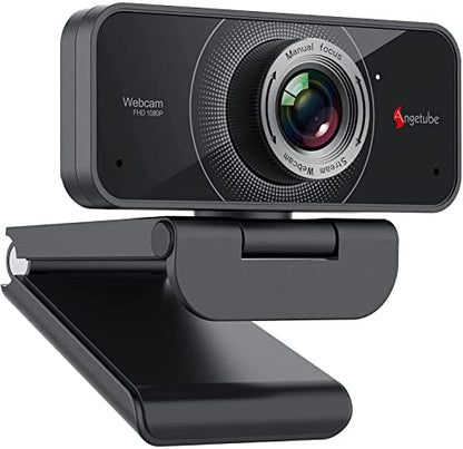 Angetube 1080P Webcam with Microphone - USB Computer Camera for Laptop/Desktop/Mac - HD PC Web Cam for Zoom/Skype/Teams/Xbox, Streaming | Video Conferencing | Calling