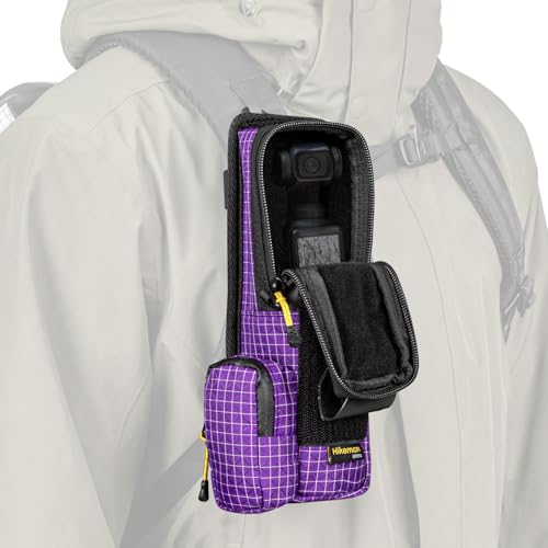 HIKEMAN Backpack Shoulder Strap Bag for DJI Osmo Pocket 3, Quick Access and Lightweight Protective Pouch, Water-Resistant Portable Storage Bag for Camera & Accessories, Daily Outdoor (Purple) - color: Purple