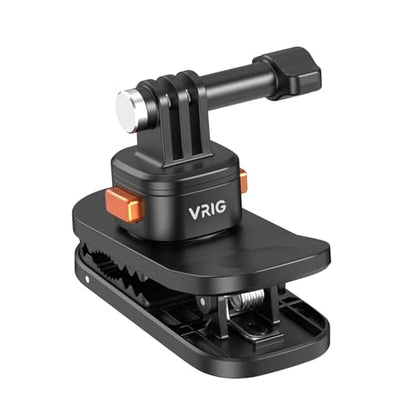 VRIG Backpack Strap Mount for Action Camera, 360 Backpack Shoulder Clamp Mount with Quick-Release Adapter for Go Pro Hero 13 12 Black, DJI Action 6/5 Pro, Insta 360 Ace Pro 2 (AC-97 Quick-Release) - size: AC-97 Quick-release