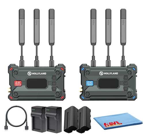 Hollyland Pyro S 4K HDMI SDI Wireless Video Transmission System, 1300 ft Range, 50ms Latency (Bundle)