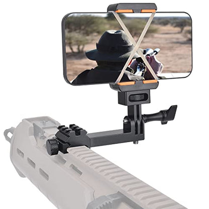 fantaseal High Precision Aluminum Alloy Cell Phone Smartphone Gun Clamp Mount Picatinny Rail Holder Airsoft Hunting FPV Video Recording Kit for iPhone YouTube Tiktok Vlogging
