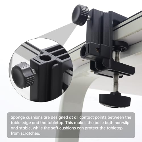 Desk Clamp, Plastic Bracket Stand, C-Clamp Base Holder, Table Mounting Clamp, Light Mounting Bracket Replacement Clip for Microphone Mic Arms Table Lamp Desktop (0.47" Hole Dia)