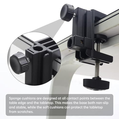 Desk Clamp, Plastic Bracket Stand, C-Clamp Base Holder, Table Mounting Clamp, Light Mounting Bracket Replacement Clip for Microphone Mic Arms Table Lamp Desktop (0.47" Hole Dia)