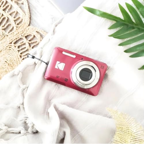 Kodak PIXPRO FZ55-RD 16MP Digital Camera 5X Optical Zoom 28mm Wide Angle 1080P Full HD Video 2.7" LCD Vlogging Camera (Red) Packaging May Vary | 16.35MP Sensor, 28mm Wide-Angle, 1080p Full HD Video, 2.7 LCD - color: Red