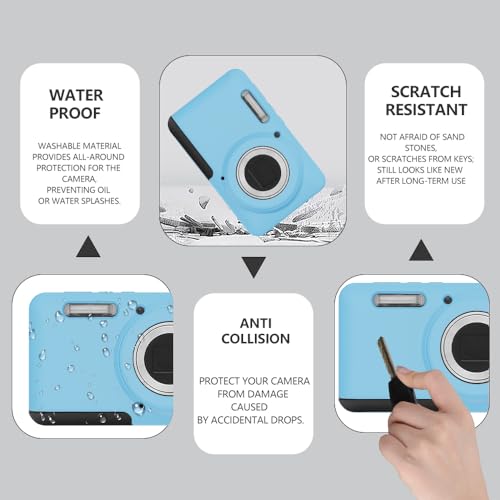 Case for Kodak PIXPRO FZ55,FZ55 Accessories,Soft Silicone Protective Case,Comes with 2 Screen Protectors and 1 Wrist Strap - Light Blue - color: Light blue