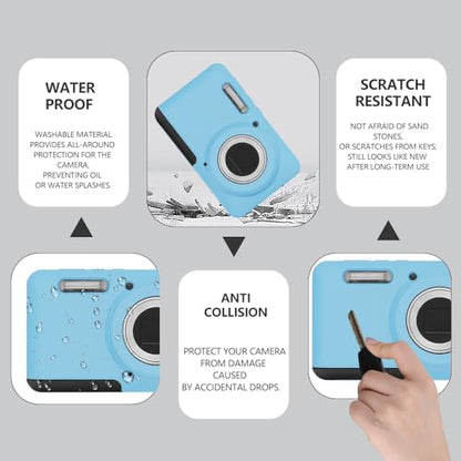 Case for Kodak PIXPRO FZ55,FZ55 Accessories,Soft Silicone Protective Case,Comes with 2 Screen Protectors and 1 Wrist Strap - Light Blue - color: Light blue