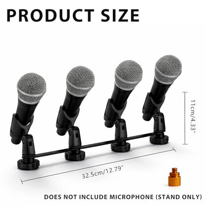 Musiin Multi-Function Desktop Microphone Stand, Adjustable Table Mic Stand with Microphone Clip (1-to-4 Microphone clip) - size: 1-to-4 Microphone clip