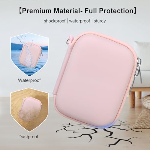 Elonbo Camera Carrying Case for KODAK PIXPRO FZ55 / FZ53 / FZ45 / FZ43 16MP Digital Camera, Vlogging Camera Storage Holder Travel Bag, Mesh Bag Fits Batteries, Cable, Memory Card, Card Reader, Pink - color: Pink