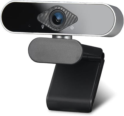 Webcam with Microphone Camera pc cam, 1080p HD Mini Facecam Video Conferencing, 360° Adjustable USB Web Cam Plug&Play for Conference Live Streaming Recording