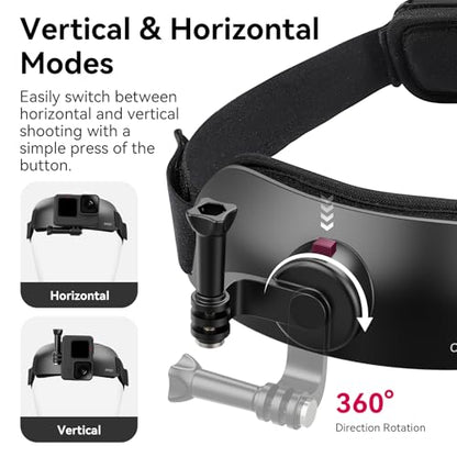 ULANZI Phone Chest and Head Mount Kit for POV Sets - Hands Free Phone Holder Support Vertical Shots, Compatible with iPhone, GoPro Hero, DJI Osmo Action, Insta360, Smartphones
