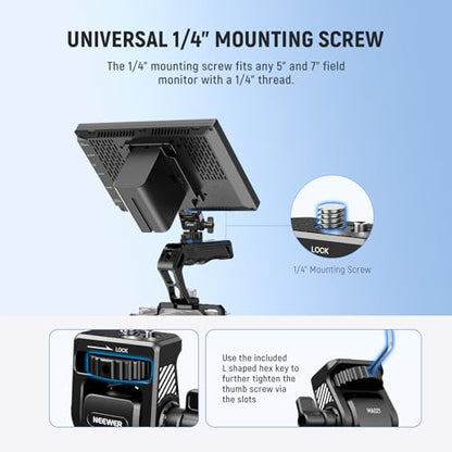 NEEWER Field Monitor Mount Monitor Holder with 1/4" Screw, 360° Swivel, 180° Tilt, Anti Twist Screw Compatible with Atomos Ninja 5" & 7" Camera Monitor Compatible with SmallRig Camera Cage, MA021 - style: MA021 w/1/4" Screw