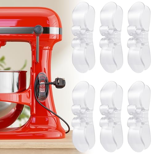 6PCS Clear Cord Organizer for Appliances, Kitchen Appliance Cord Organizer Stick On, Appliance Cord Holder, Cord Wrappers, Cord Winder for Pressure Cooker, Air Fryer, Blender, Coffee Maker, Toaster - color: Clear-6PACK