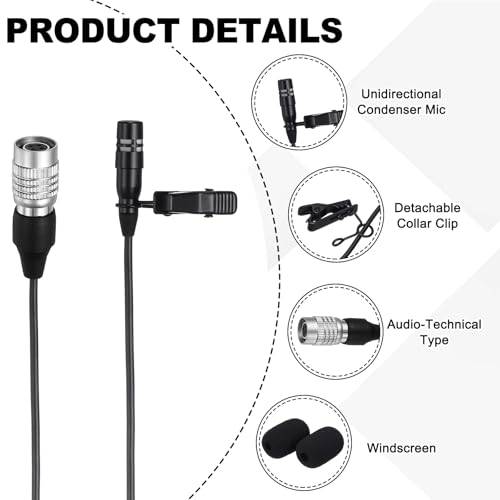 MECCANIXITY Lavalier Lapel Microphone, Audio-Technical Type Plug Condenser Collar Microphone 1m Wired Unidirectional Condense Mini Lapel Mic for Presenters Musicians Actors - style: Audio-Technical Type Plug