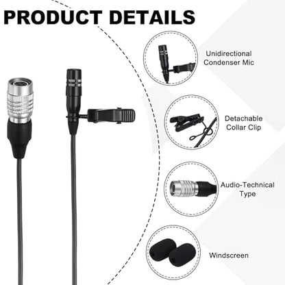 MECCANIXITY Lavalier Lapel Microphone, Audio-Technical Type Plug Condenser Collar Microphone 1m Wired Unidirectional Condense Mini Lapel Mic for Presenters Musicians Actors - style: Audio-Technical Type Plug