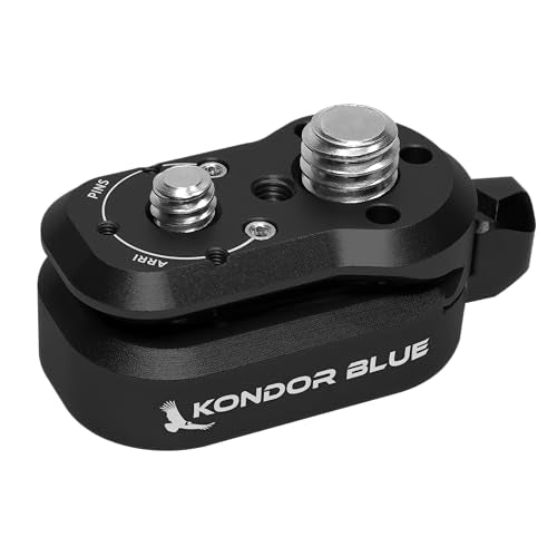 KONDOR BLUE | Mini Lock Quick Release Plate System | NATO Rail, ARRI-Style Anti-Twist, 1/4-20 & 3/8-16 Mounts, Zero Play Locking for Monitors, Arms, Accessories | Raven Black - color: Black