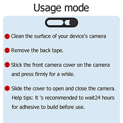 Front Camera Cover, Camera Cover Compatible with iPhone 14Pro/14Pro Max/iPhone15/15Puls/15Pro/15ProMax/iPhone16/16Pro16Plus/16Pro Max,Webcam Cover Protector Protect Privacy and Security(2PCS,Black) - color: Black