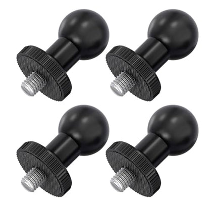 4 Piece 17mm Ball Head Mount Adapters Featuring 1/4 Inch Screw Compatible for Camera and Device Mounting Systems Action Camera Mount (B Model) - color: B model