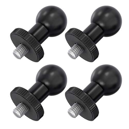4 Piece 17mm Ball Head Mount Adapters Featuring 1/4 Inch Screw Compatible for Camera and Device Mounting Systems Action Camera Mount (B Model) - color: B model