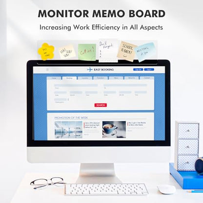 DOLLAR BOSS 1 Pc 15.7" x 3.1" Transparent Acrylic Monitor Memo Board | Computer Screen Side Note Holder, Office Desk Accessories, Clear Message Board, For Sticky Notes Memos, Fits PC & Laptop - size: 15.7''x3.1''-1pc