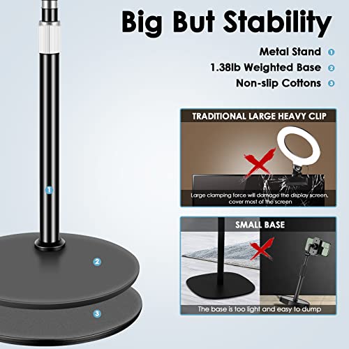 Webcam Stand for Desk with Heavy Duty Metal Base for Logitech Webcam Brio 4K C920 C920X C920S C922 C922X C925E C930E C930 C615, GoPro Hero 8/7/6/5and Other Devices with 1/4" Thread