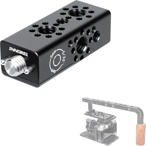 INNOREL CB2 CNC Aluminum Alloy Multi-Function Cheese Handle, Cheese Grip Extension Bar, Featuring 3/8" and 1/4" Arri Locating Holes for Camera Cage Frames, DIY Video Rigs, Any 3/8" Threaded Point - size: CB2
