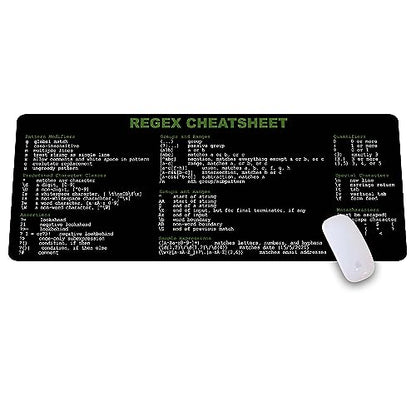 Developer, Programmer, IT Admin Quick Reference Extra Large Mouse Pad Regex Cheat Sheet Desk Mat for Sys Admin, Gift for Architect Office Desk Mat KMH - color: Regex